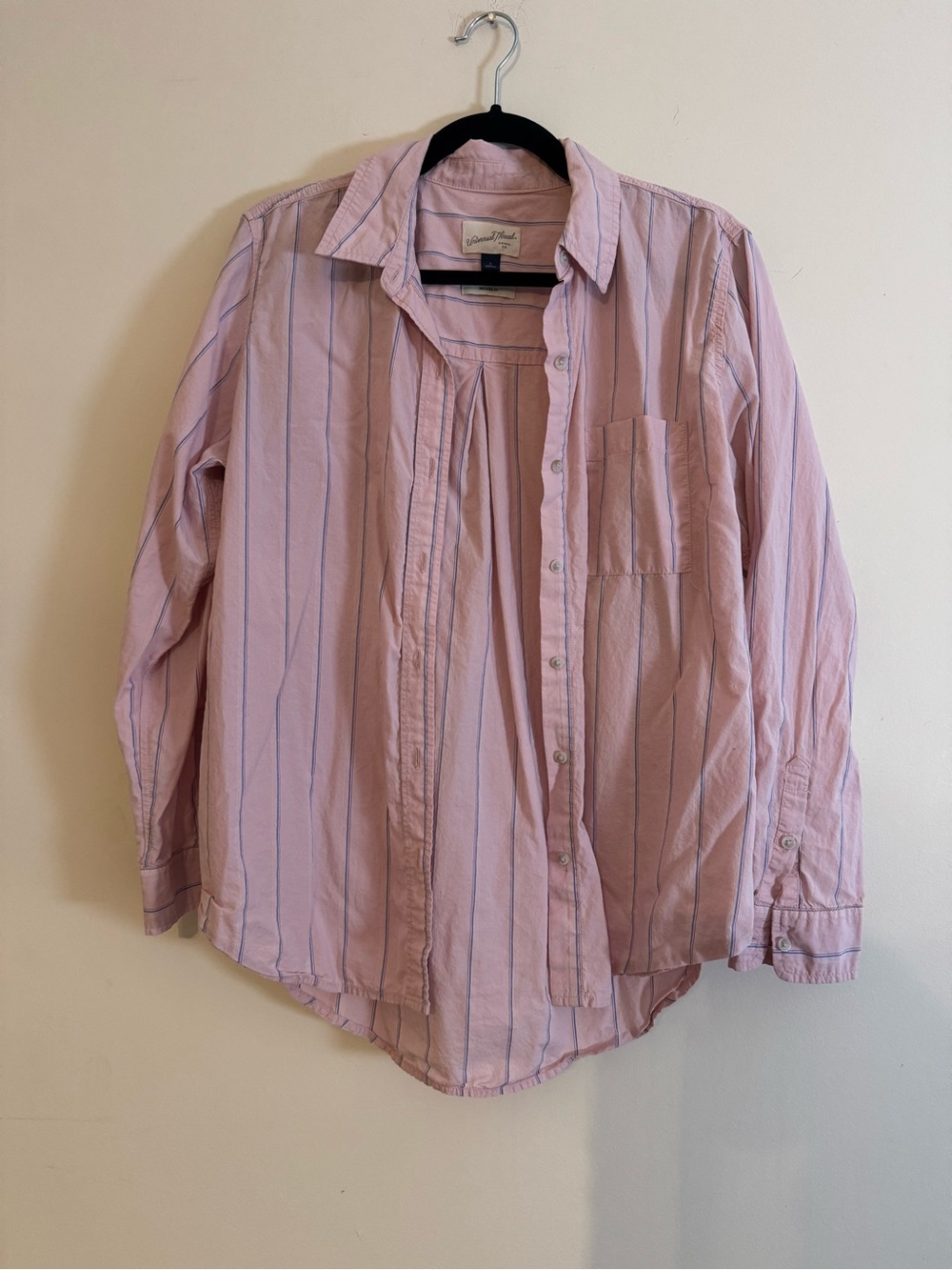 Universal Thread Pink Striped Long-Sleeve Button-Down Shirt